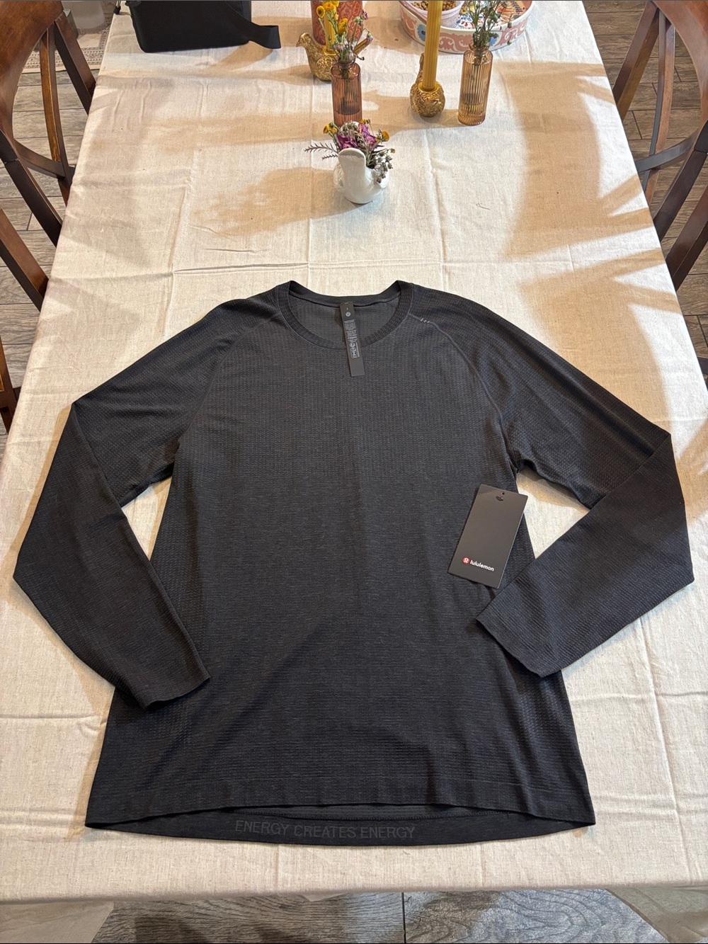 lululemon Men's Long-Sleeve Metal Vent Tech— Charcoal Gray